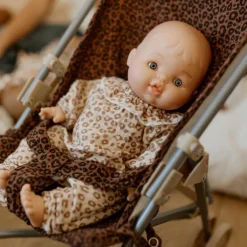 Poussette pour poupée Gaze Léopard Marron|Atelier Wagram Discount