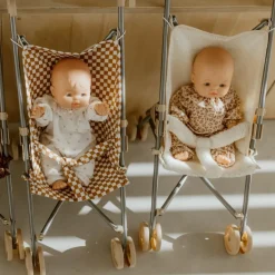 Poussette pour poupée Gaze Damier|Atelier Wagram Discount