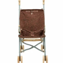 Poussette pour poupée Gaze Léopard Marron (personnalisable)|Atelier Wagram New