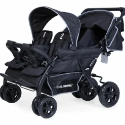 Clearance Childhome Poussette quadruple noir