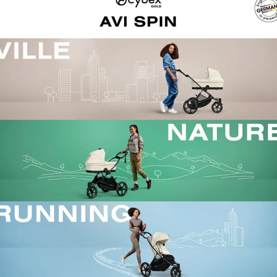 Poussette tout-terrain AVI SPIN Almond Beige|Cybex Clearance