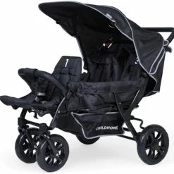 Poussette triplet noire|Childhome New
