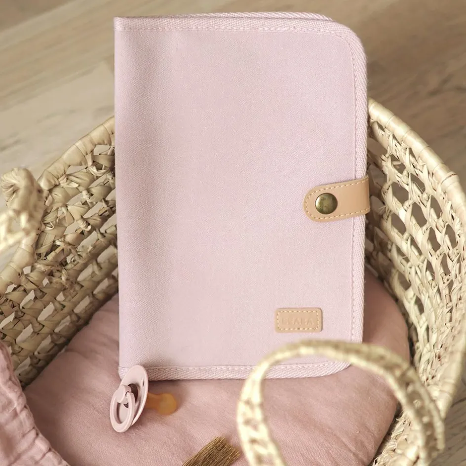 Protège carnet de santé Canvas rose poudré|Béaba Best