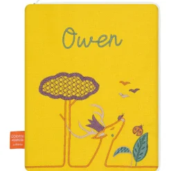 Discount L'oiseau bateau Protège carnet de santé daim moutarde (personnalisable)