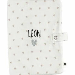 Protège carnet de santé Gaze Coeurs (personnalisable)|Atelier Wagram New