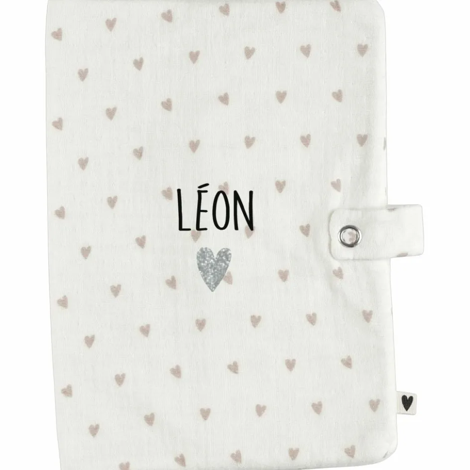 Protège carnet de santé Gaze Coeurs (personnalisable)|Atelier Wagram New