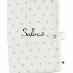 Protège carnet de santé Gaze Coeurs (personnalisable)|Atelier Wagram New