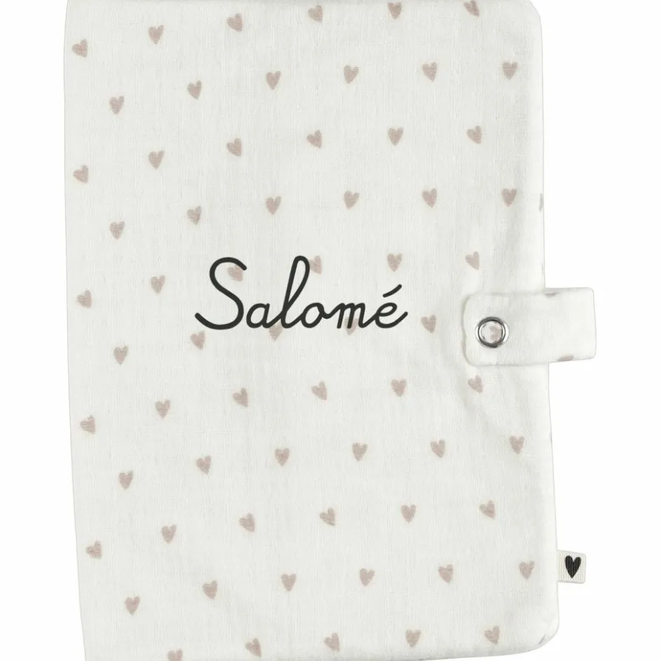 Protège carnet de santé Gaze Coeurs (personnalisable)|Atelier Wagram New