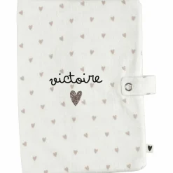 Protège carnet de santé Gaze Coeurs (personnalisable)|Atelier Wagram New