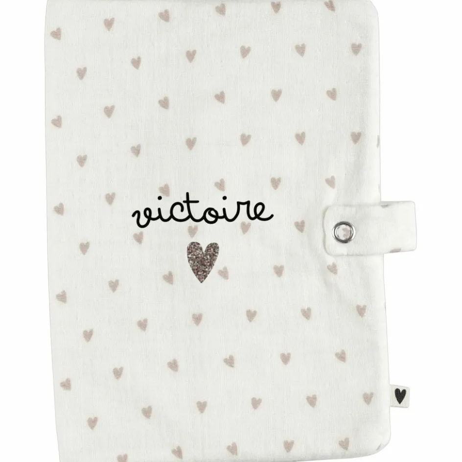 Protège carnet de santé Gaze Coeurs (personnalisable)|Atelier Wagram New