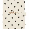 Protège carnet de santé Gaze Coeurs Ecru (personnalisable)|Atelier Wagram Best