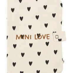 Protège carnet de santé Gaze Coeurs Ecru (personnalisable)|Atelier Wagram Best