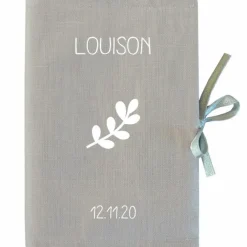 Protège carnet de santé gris (personnalisable)|Les Griottes Online