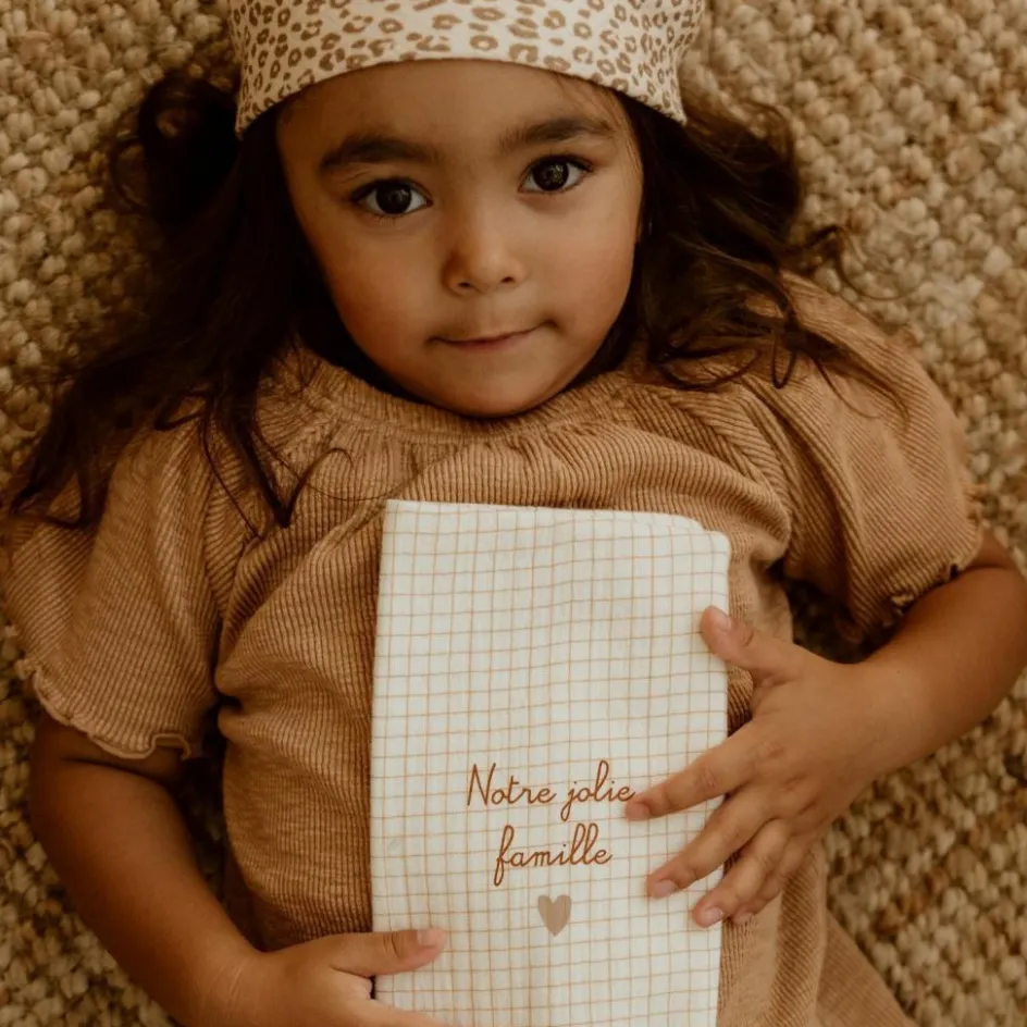 Protège livret de famille Gaze Petits Carreaux (personnalisable)|Atelier Wagram Clearance