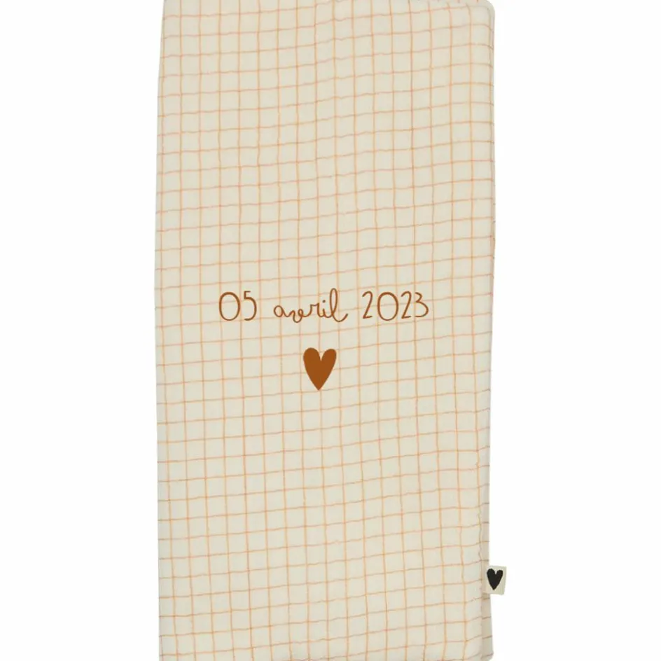 Protège livret de famille Gaze Petits Carreaux (personnalisable)|Atelier Wagram Clearance