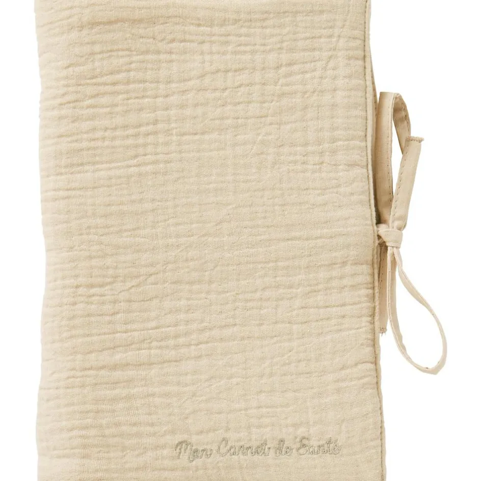 Protège-carnet de santé gaze de coton Biscuit|BB & Co