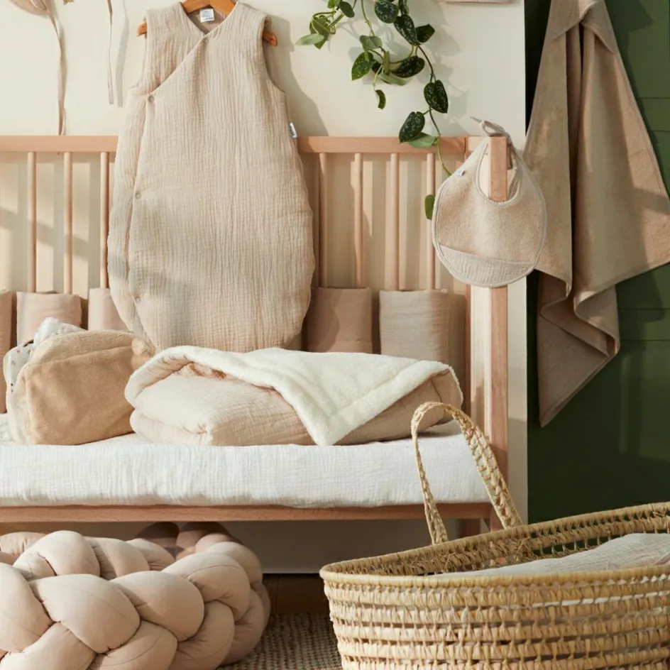 Protège-carnet de santé gaze de coton Biscuit|BB & Co