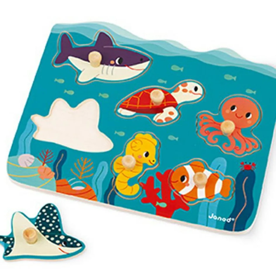 Sale Janod Puzzle à encastrer Océan WWF (6 pièces)