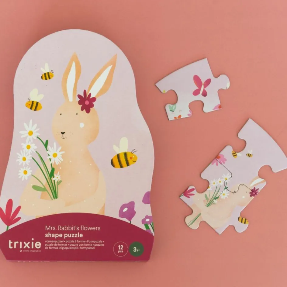 Puzzle à forme les fleurs de Mrs. Rabbit (12 pièces)|Trixie Clearance