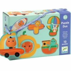 Puzzle Duo Véhicules (12 puzzles)|Djeco Outlet