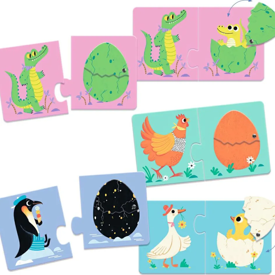 Clearance Djeco Puzzle duo-trio Articulo Les œufs rigolos (12 pièces)