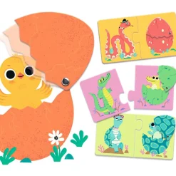 Clearance Djeco Puzzle duo-trio Articulo Les œufs rigolos (12 pièces)