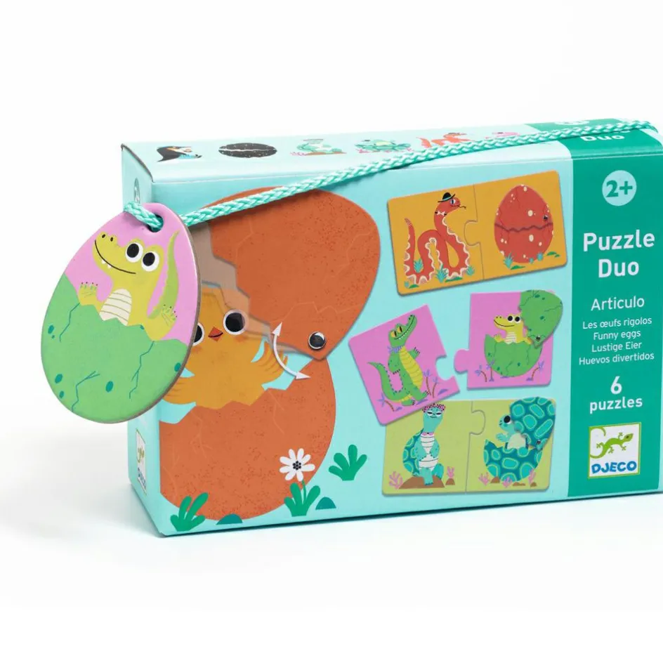Clearance Djeco Puzzle duo-trio Articulo Les œufs rigolos (12 pièces)