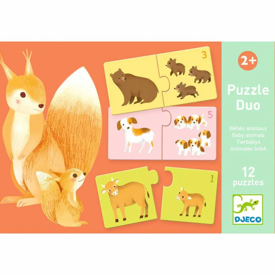 Puzzle duo-trio Bébés animaux (24 pièces)|Djeco
