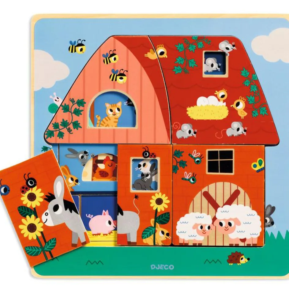 Sale Djeco Puzzle en bois 3 niveaux Chez Moo