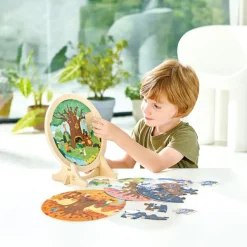 Outlet Hape Puzzle en bois avec chevalet Les 4 saisons (56 pièces)