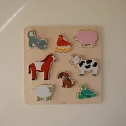 Puzzle en bois Farm (8 pièces)|Mushie Sale
