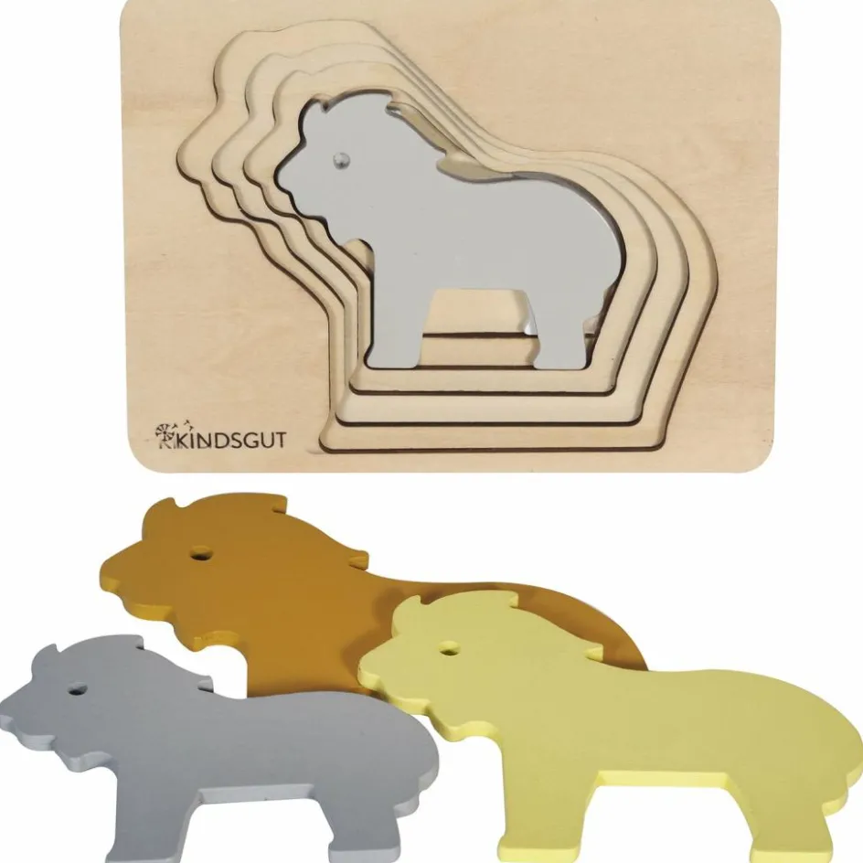 Hot Kindsgut Puzzle en bois Lion (6 pièces)