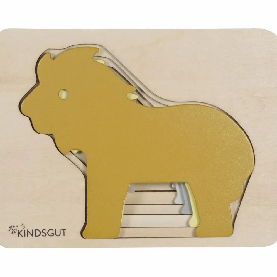 Hot Kindsgut Puzzle en bois Lion (6 pièces)