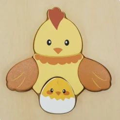 Puzzle en bois Poule (5 pièces)|Sapin Malin Online