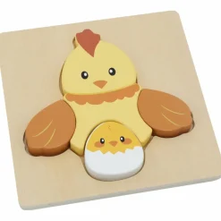 Puzzle en bois Poule (5 pièces)|Sapin Malin Online