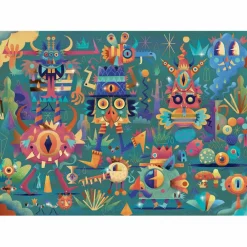 Puzzle métallisé Wizzy La fête des monstres (50 pièces)|Djeco Outlet