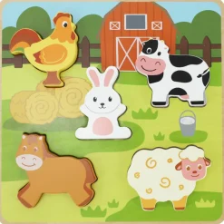 Puzzle tactile Ferme (5 pièces)|Sapin Malin Discount