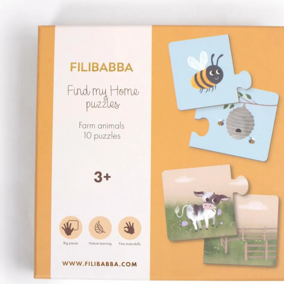 Puzzles Retrouve ma maison Animaux de la ferme|Filibabba Discount