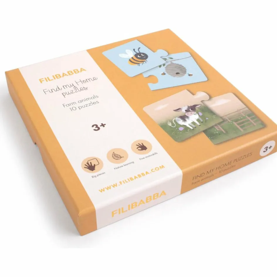 Puzzles Retrouve ma maison Animaux de la ferme|Filibabba Discount