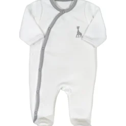 Pyjama croisé en velours blanc Sophie la girafe (naissance)|Trois Kilos Sept Sale
