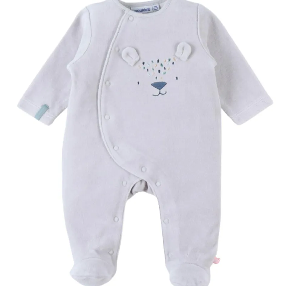 Hot Noukie's Pyjama en velours gris ours (12 mois)