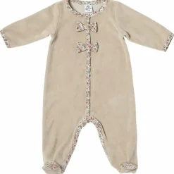 Best BB & Co Pyjama hiver en velours beige et nœuds liberty (1 mois)