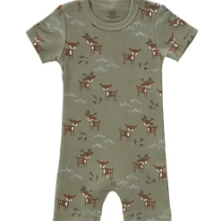 Sale Fresk Pyjama léger en coton bio Deer olive (0-3 mois : 50 à 60 cm)