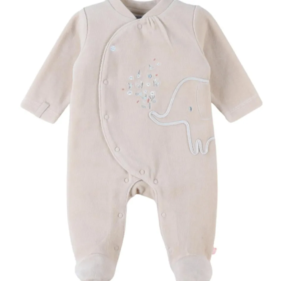 Pyjama velours beige éléphant (dès la naissance)|Noukie's Outlet
