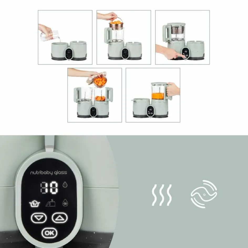 Discount Babymoov Robot cuiseur Nutribaby Glass Celadon Green