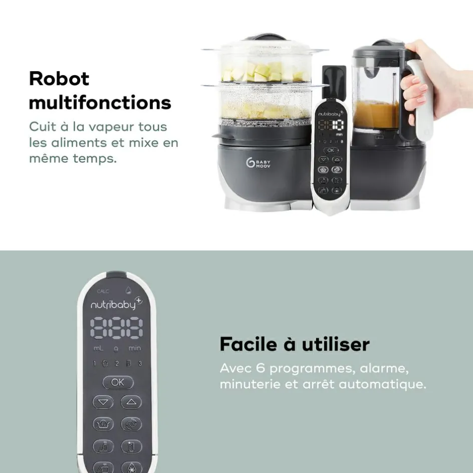 Robot cuiseur Nutribaby(+) Industrial grey|Babymoov Sale