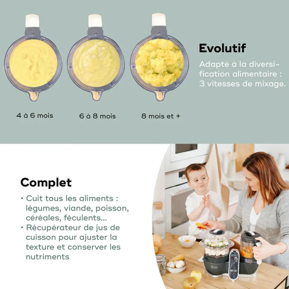 Robot cuiseur Nutribaby(+) Industrial grey|Babymoov Sale
