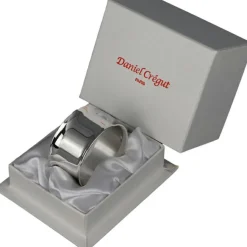 Rond de serviette Contemporain en métal argenté + coffret|Daniel Crégut Outlet