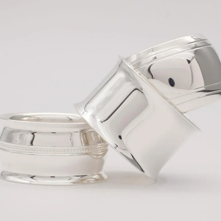 Rond de serviette Contemporaine personnalisable (métal argenté)|Daniel Crégut Discount