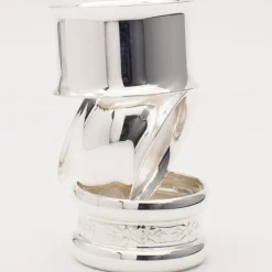 Rond de serviette Contemporaine personnalisable (métal argenté)|Daniel Crégut Discount